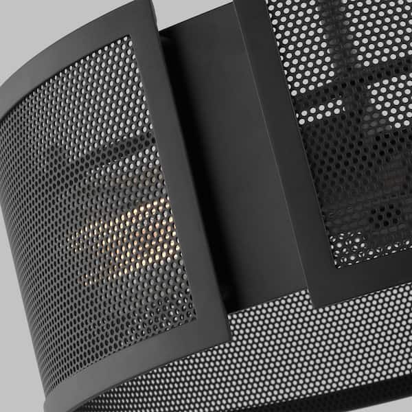 Axel 13 in. 2-Light Black Semi-Flush Mount