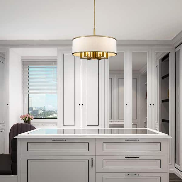 Cameron 7 Light Hand Painted Antique Gold Leaf Chandelier