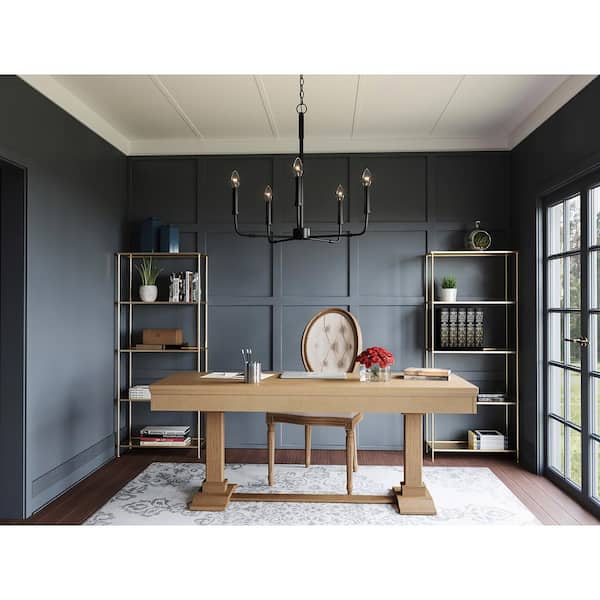 Abner 5-Light Matte Black Chandelier