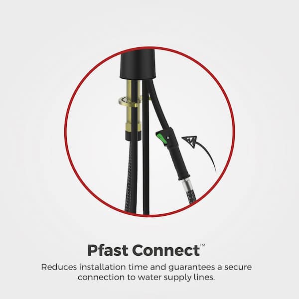 Ladera Culinary 1-Handle Pull Down Sprayer Kitchen Faucet with Deck Plate and Soap Dispenser in Matte Black