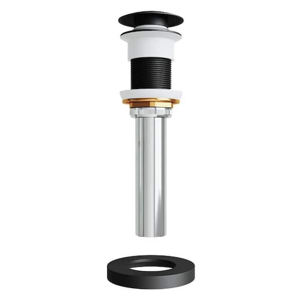 Vessel Bathroom Sink Pop-Up Drain and Mounting Ring, Matte Black