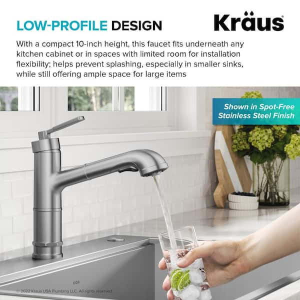 Allyn Pull-Out Single Handle Kitchen Faucet in Matte Black