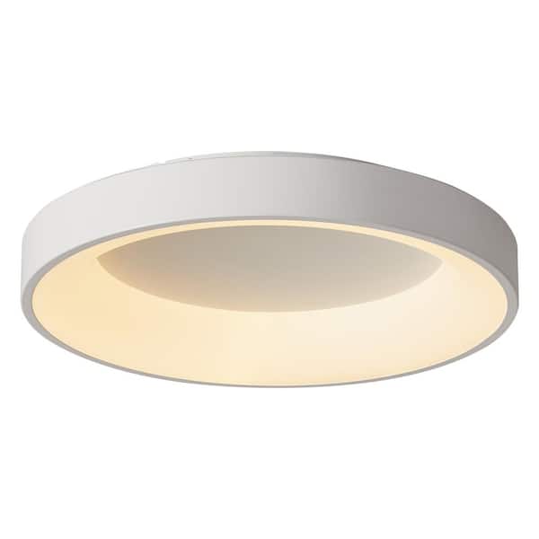 23.6 in. 1-Light Simply Circle Flush Mount LED Ceiling Lamp Fixture Light Hollow Design Ceiling Lighting