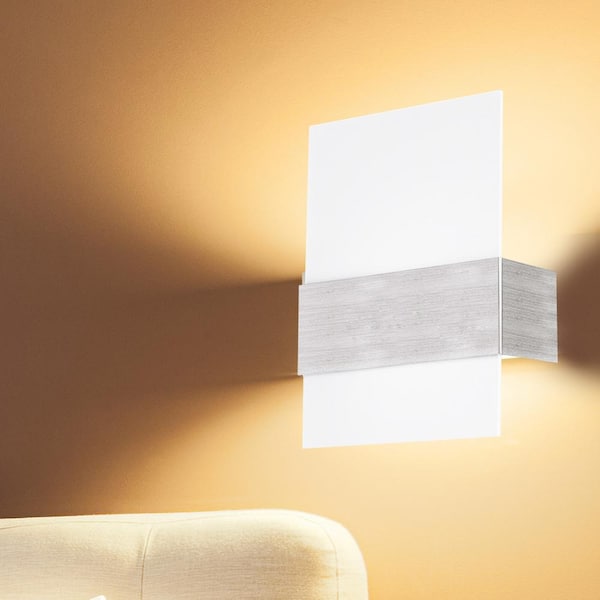 Nikita 8.86 in. W x 11.42 in. H 1-Light Matte Nickel Wall Sconce with White Glass Shade