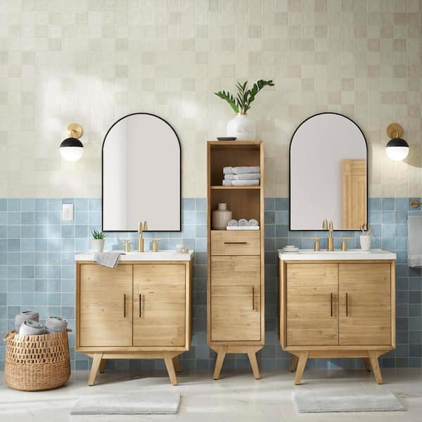 Renee 1-Light Aged Brass/Black Wall Sconce with Opal Glossy Shade