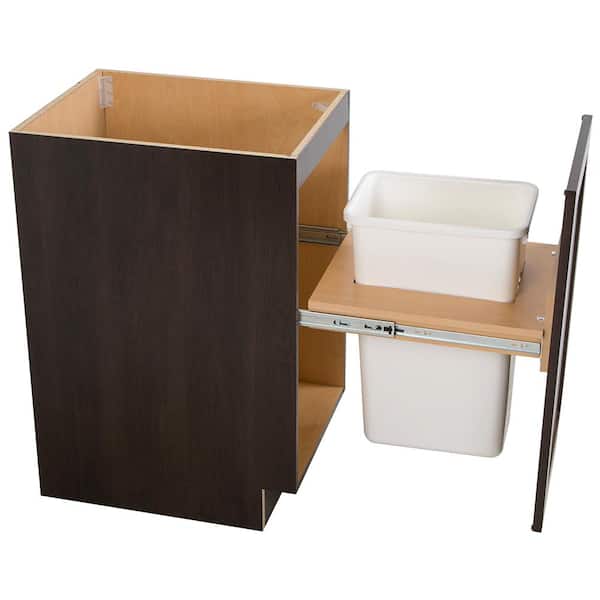Edson Shaker Assembled 18x34.5x24.5 in. Base Cabinet with Pull Out Trash Can in Dusk