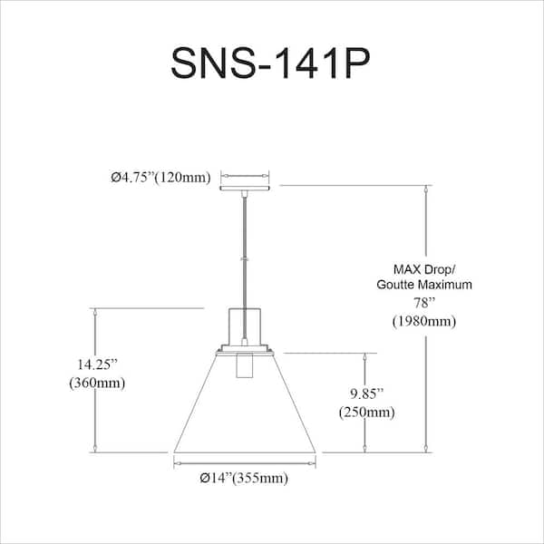 Sonus 1-Light Aged Brass Pendant