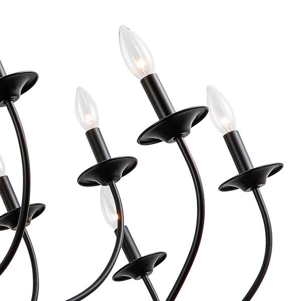 Boise 18 -Light Candle Style Traditional Chandelier with Wrought Iron Accents