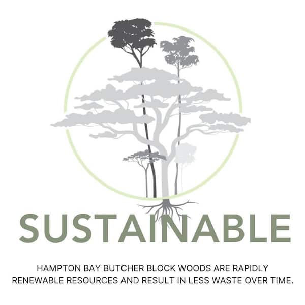 4 ft. L x 26 in. D Unfinished Acacia Solid Wood Butcher Block Countertop With Square Edge