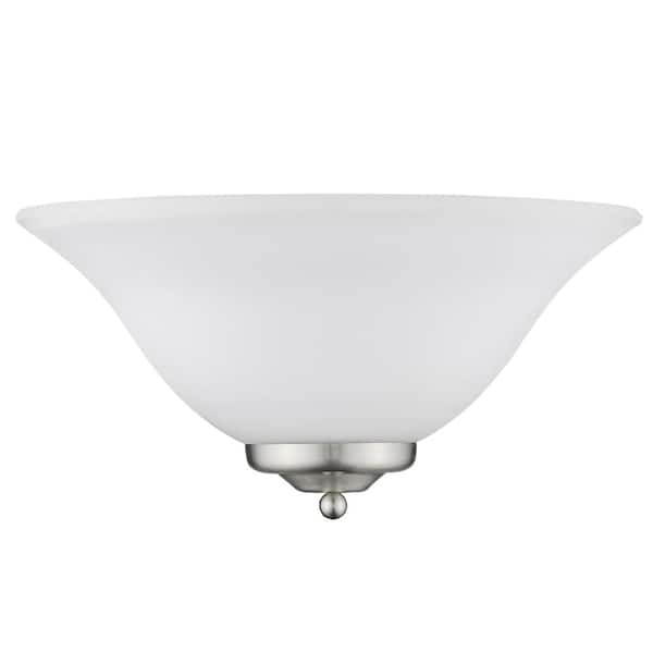 Maddox 1-Light Wall Sconce in Pewter with Opal Glass