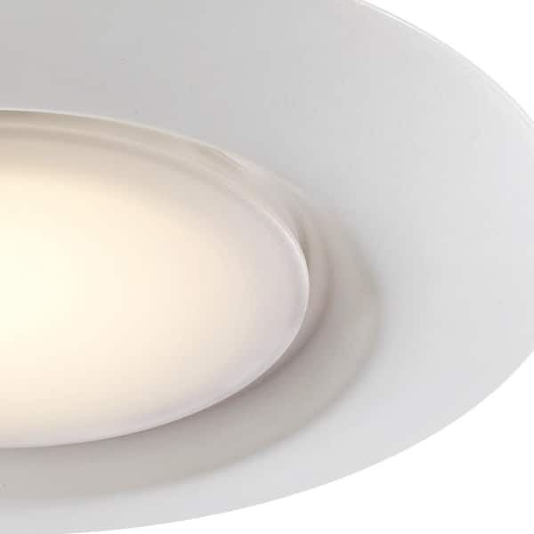 7.5 in. White Integrated LED Miniature Disk Flush Mount Ceiling Light Fixture with Frosted Acrylic Shade