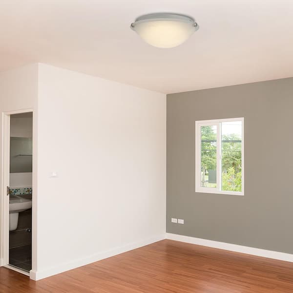 Chalene 15 in. 1-Light Pewter Clip Integrated LED Flush Mount