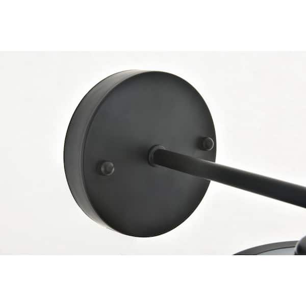 Timeless Home Nala 7.9 in. W x 8.9 in. H 1-Light Black (Straight Arm) Wall Sconce