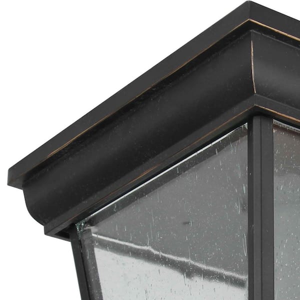 1-Light Imperial Black Outdoor Semi-Flush Mount Light