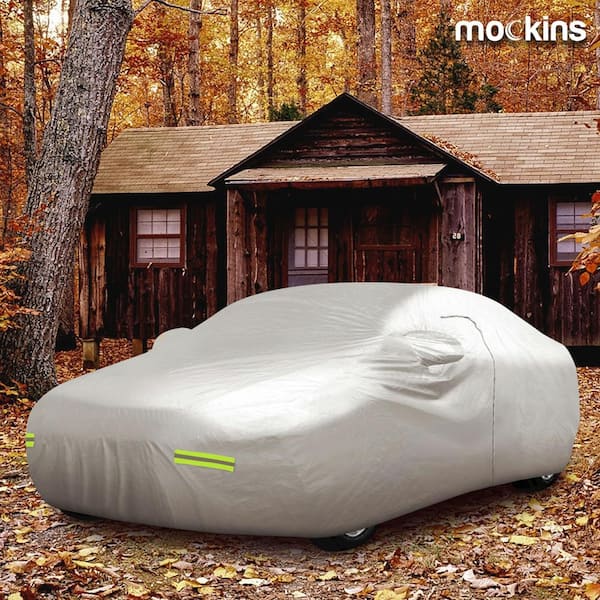 190 in. x 75 in. x 60 in. Heavy-Duty Car Cover with Zipper Opening - Breathable and Waterproof 190T Polyester
