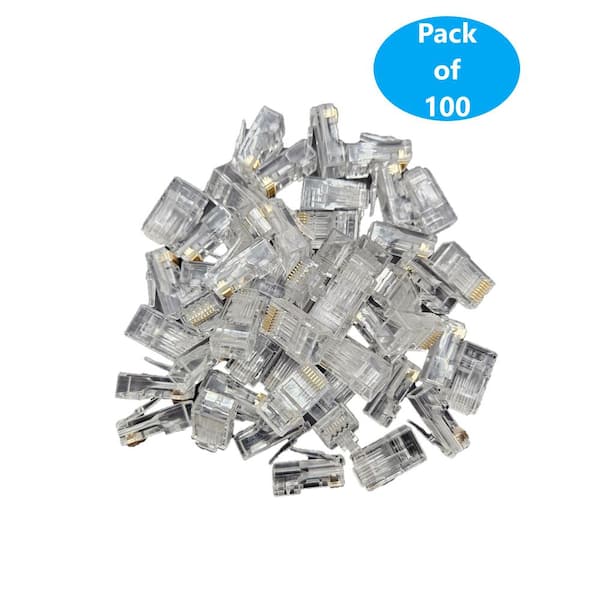 Cat 6A Pass Through RJ45 Modular Connectors (100-Pack)