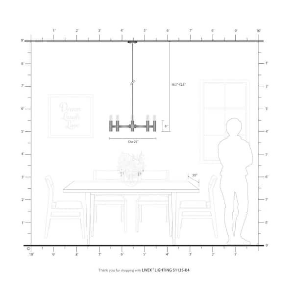 Copenhagen 5 Light Black Chandelier