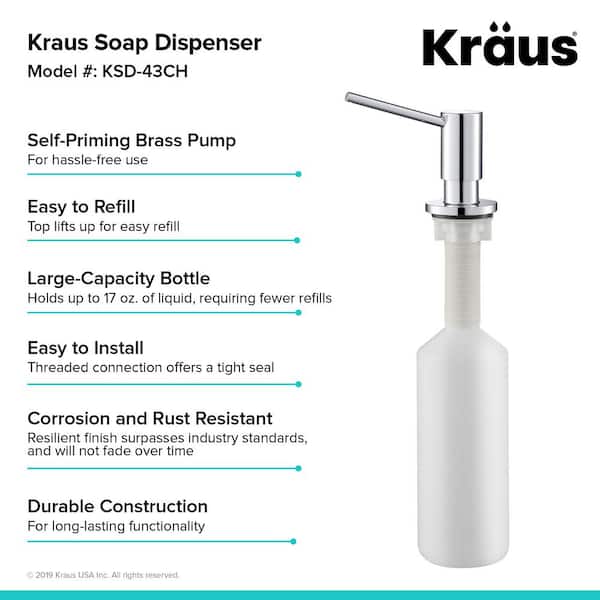 Kitchen Soap and Lotion Dispenser in Chrome