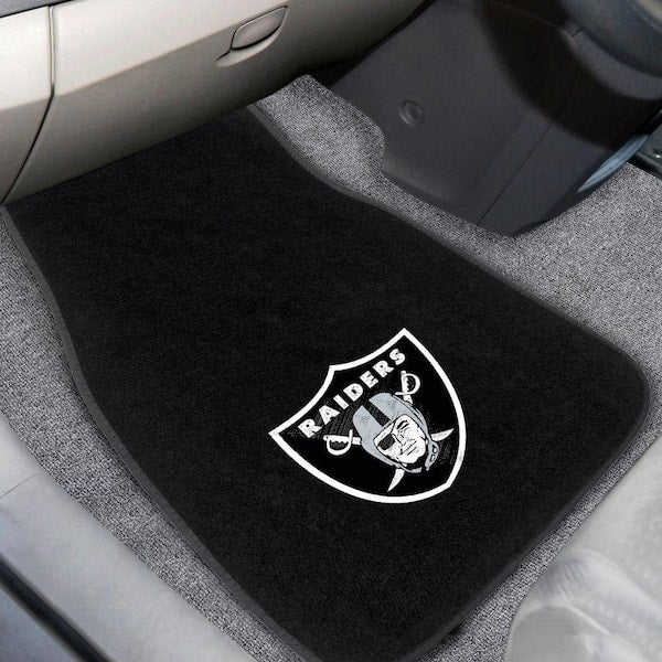 NFL - Las Vegas Raiders 2-Piece 17 in. x 25.5 in. Carpet Embroidered Car Mat