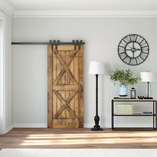 Minnie 68 in. Farmhouse Blackened Bronze Lamp with Empire Shade