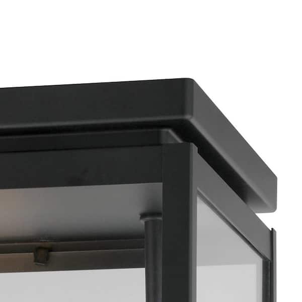 Havenridge 13''W FM Matte Black Clear Glass