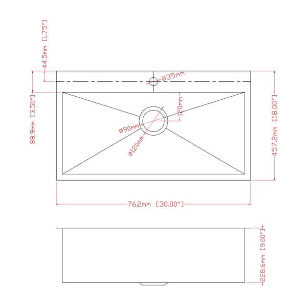 Handmade Drop-in Stainless Steel 30 in. x 18 in. Single Bowl Kitchen Sink with Drying Rack