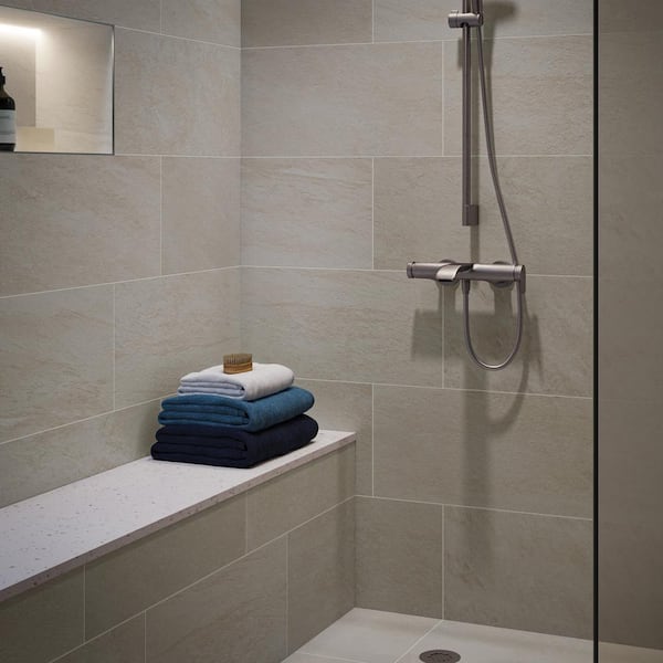 Alpe Ivory 12 in. x 24 in. Quartzite Stone Look Porcelain Floor and Wall Tile (15.50 sq. ft./Case)