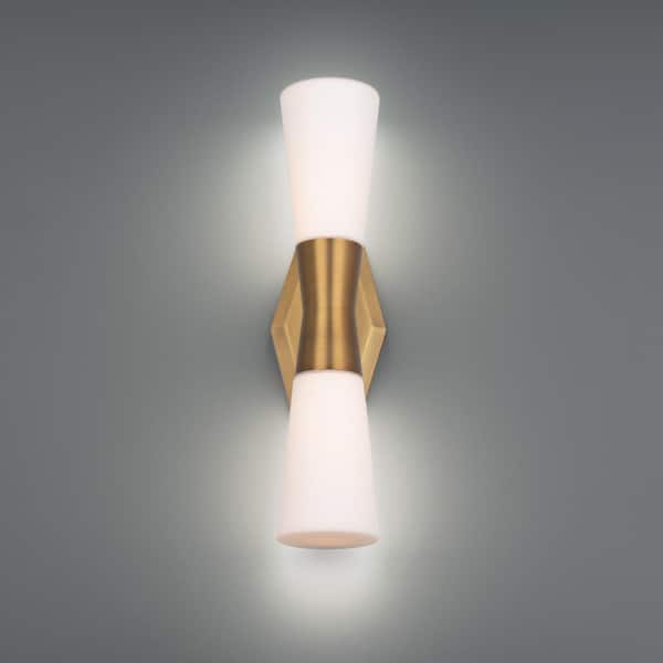 Locke 18 in. Aged Brass LED Vanity Light Bar and Wall Sconce, 3000K
