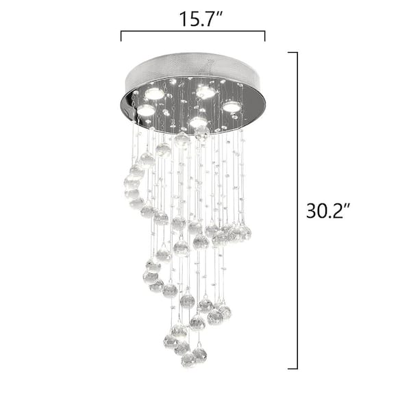 Albany 5-Light Clear Unique Tiered Chandelier with Crystal Accents