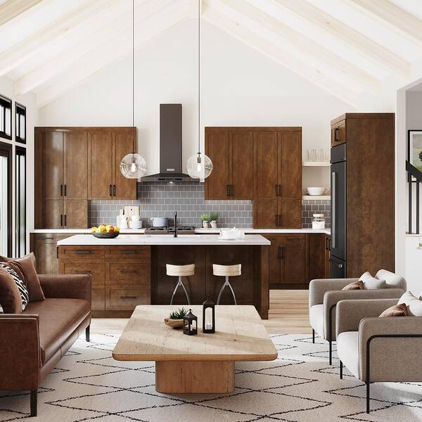 Designer Series Soleste Assembled 30x34.5x23.75 in. Pots and Pans Drawer Base Kitchen Cabinet in Spice