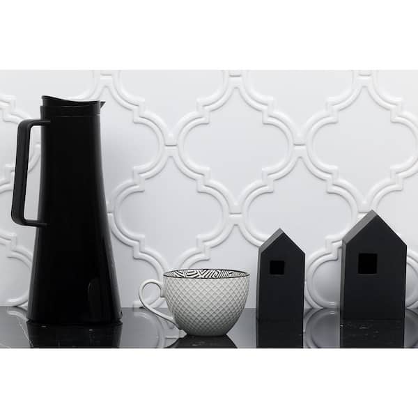 Vintage Lantern White 6-1/4 in. x 7-1/4 in. Ceramic Wall Tile (4.8 sq. ft./Box)