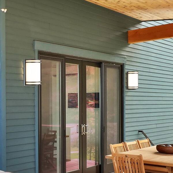 1-Light Oil-Rubbed Bronze Dimmable 15-Watt LED Wall Light with Acrylic Shade