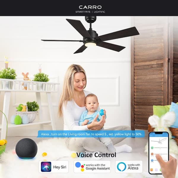 Aspen 48 in. Dimmable LED Indoor/Outdoor Black Smart Ceiling Fan with Light and Remote, Works with Alexa/Google Home