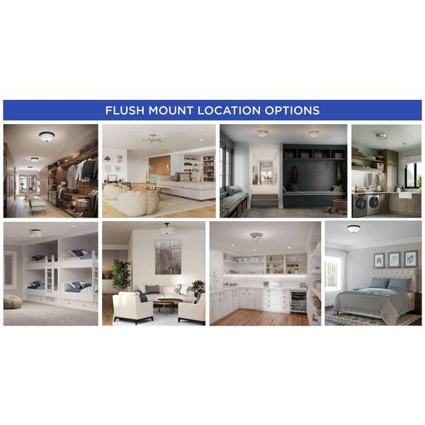 LED Flush Mount Collection 17-Watt Brushed Nickel Integrated LED Flush Mount