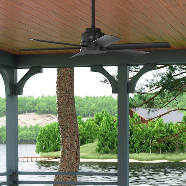 Kennicott 52 in. Outdoor Matte Black Ceiling Fan with Wall Control