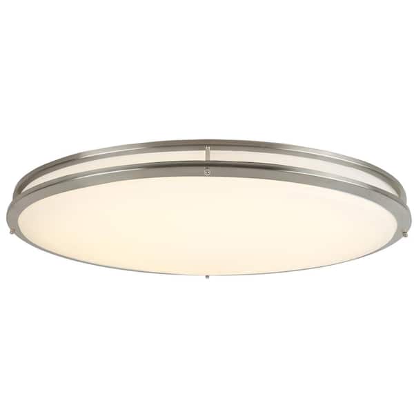 Owens 32.4 in. Brushed Nickel Integrated LED Flush Mount Ceiling Light