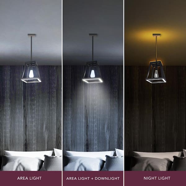 Katalyst 60-Watt 1-Light Matte Black Modern Adjustable CCT and 3-Light Modes Integrated LED Pendant Light