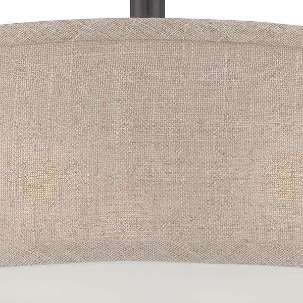 Cloverdale 3-Light Mottled Cocoa Semi-Flush Mount