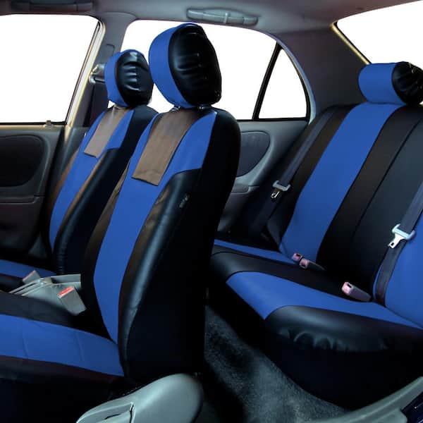 PU Leather 47 in. x 23 in. x 1 in. Racing Full Set Seat Covers