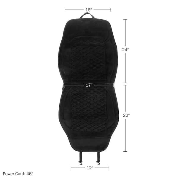 Universal 21 in. L x 48 in. W 12-Volt Heating Pads for Car Seats with Independent High and Low Settings Black (2-Pack)