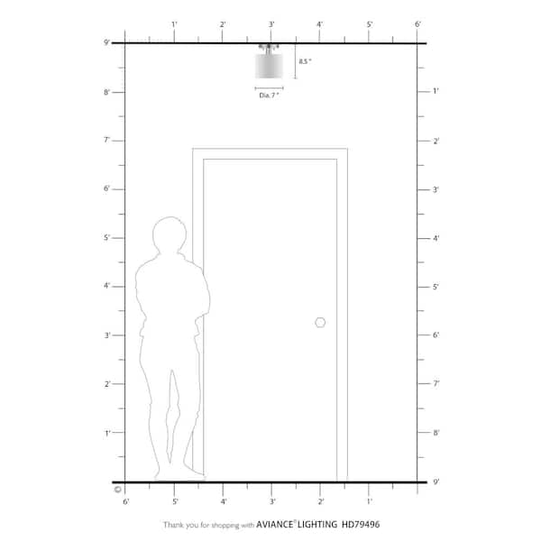 Mercury 1 Light Black Semi Flush Mount
