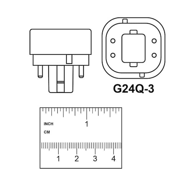 26-Watt Equivalent PL Quad Tube CFLNI 4-Pin Plugin G24Q-3 Base CFL Replacement LED Light Bulb Cool White 4100K (24-Pack)