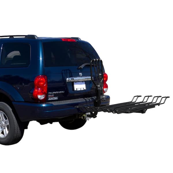 4-Bike Hitch-Mounted Steel Tray Bicycle Rack