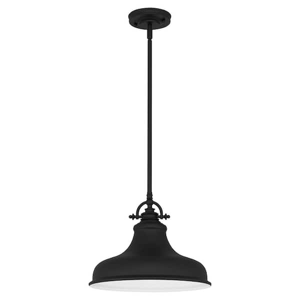Holly 1-Light Earth Black Pendant with Metal Shade