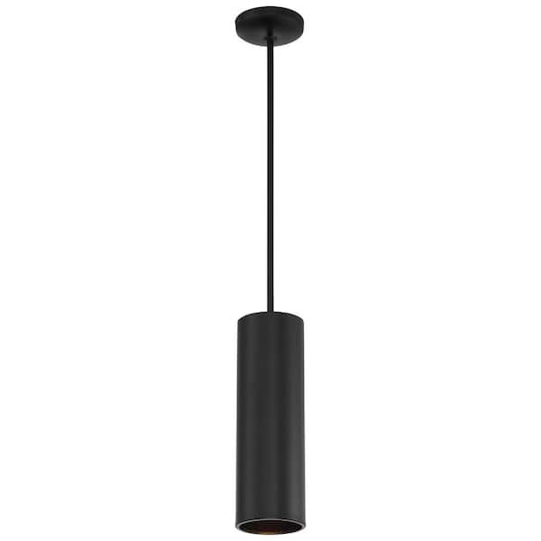 Pilson 1-Light Matte Black Metal Pendant with Metal Shade