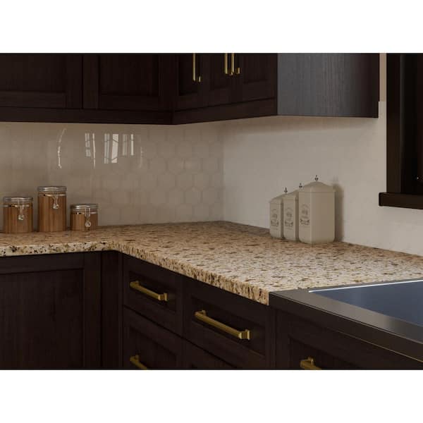4 ft. Solid Surface Countertop in Gold Sand Granite