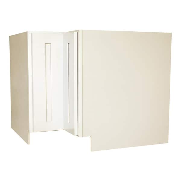 Ready to Assemble 36 in. x 34.5 in. x 24 in. Shaker Base Lazy Susan Cabinet in White