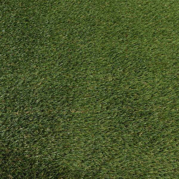 56 oz. 7.5 ft. x 9 ft. Field/Olive Green Artificial Grass Rug