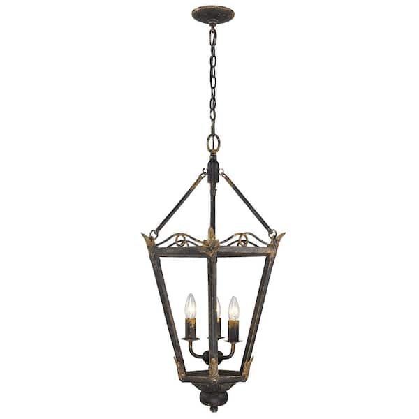 Matilda 3-Light Antique Black Iron Pendant