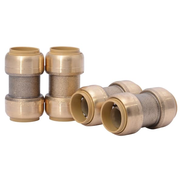 3/4 in. Push-to-Connect Brass Coupling Fitting Pro Pack (4-Pack)